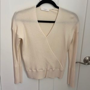 NWOT Elodie Ribbed Wrap Sweater Light Blush